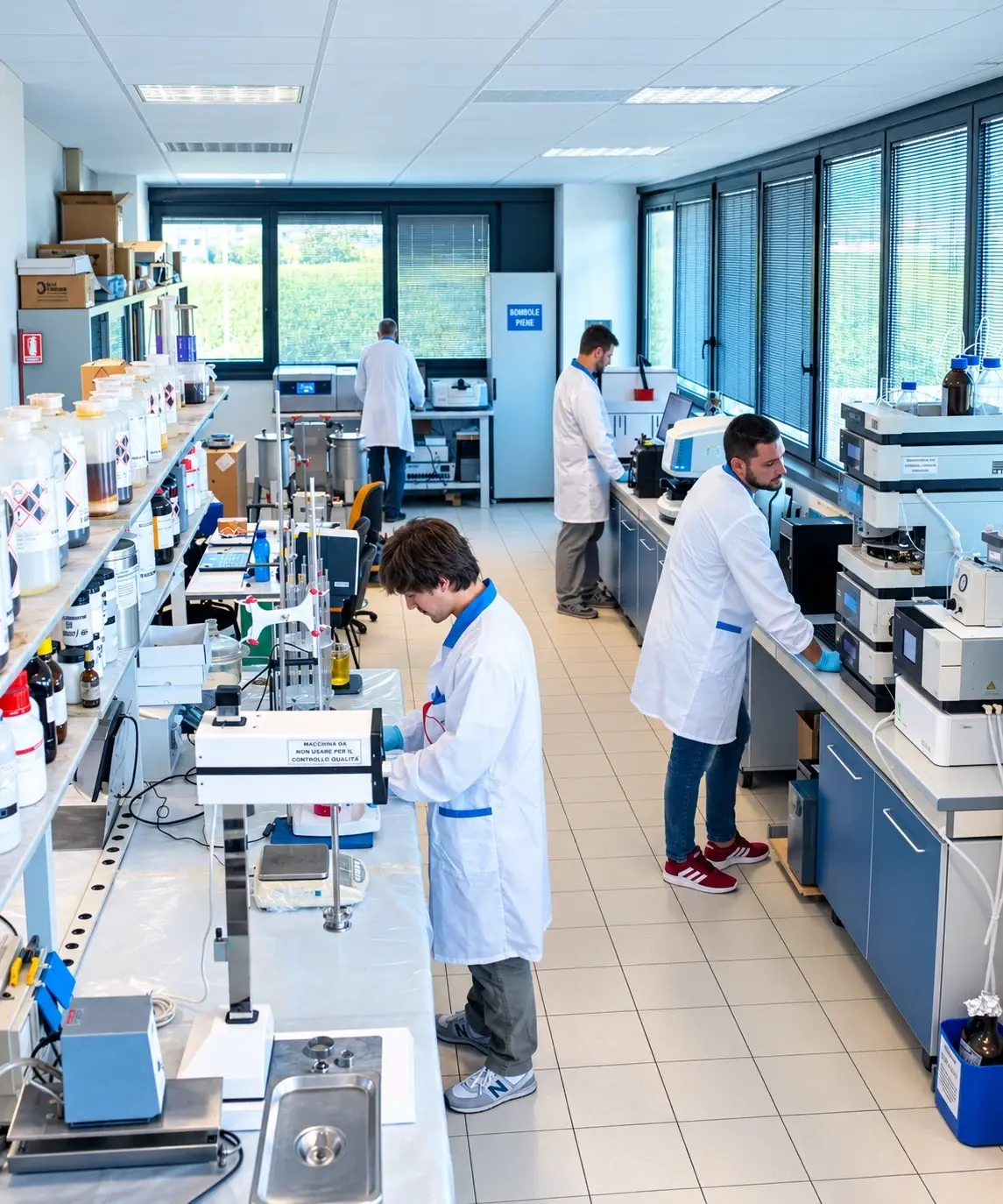 Il team al lavoro nel laboratorio di ricerca